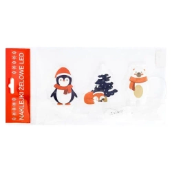 Żelowe naklejki dekoracyjne LED Zimowe zwierzątka - Brak