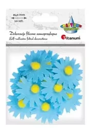 Filcowe dekoracje 3D kwiaty niebieskie 10szt - Titanum