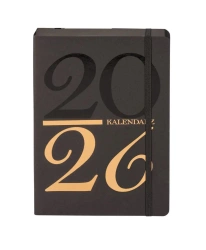 Kalendarz 2026 Kraft A5 dzienny czarny - -