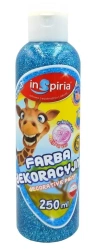 Farba dekoracyjna brokat niebieska 250ml - InSpiria