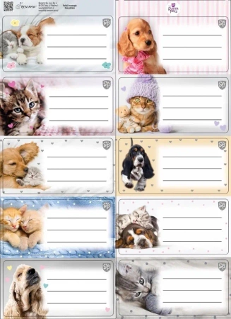 Naklejki na zeszyty pasek The Sweet Pets kids - Beniamin