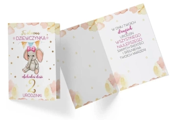Karnet PR-319 Urodziny 2 dziewczynka - Kukartka