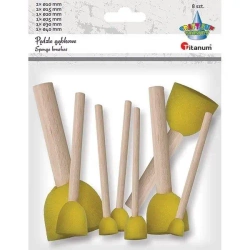 Pędzle gąbkowe okrągłe mix 8szt - Titanum