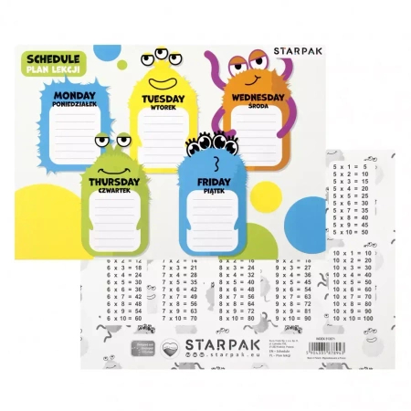 Plan Lekcji Tabl Mnoz A5 Monster Starpak Pb25/750