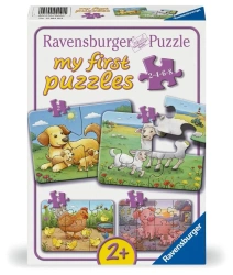 Puzzle dla dzieci 2D: Rodzina zwierząt 2-4-6-8el - Ravensburger