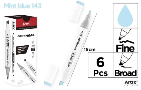 Marker Chromax z 2 końcówk. mint blue 143 (6szt) - Artix