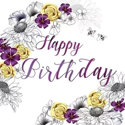 Karnet Swarovski kwadrat CL1412 Urodziny kwiaty - Clear Creations