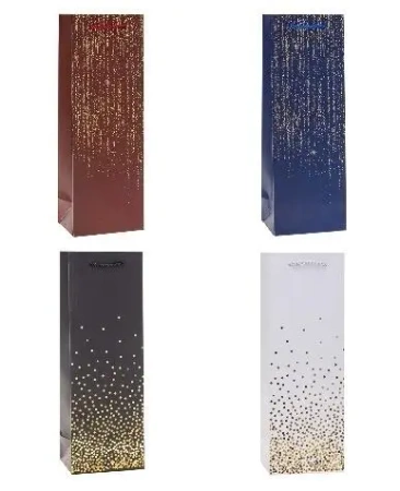 Torebka ozdobna na butelkę 12x36x9cm mix ROZETTE