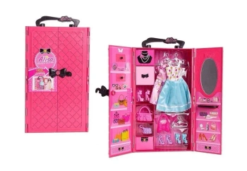 Garderoba z wyposażeniem różowa - Askato