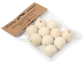 Dekoracje koraliki drewniane 25mm 10szt - Penword