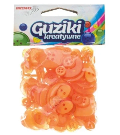 Guziki kreatywne pomarańczowe 40g - Brewis