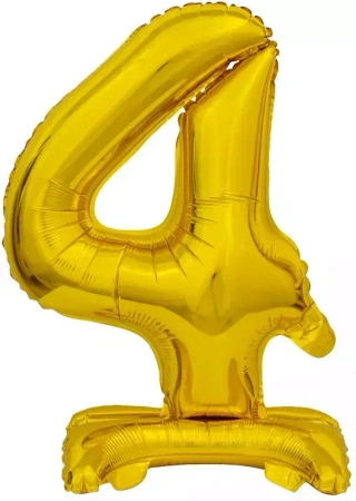 Balon foliowy B&C cyfra stojąca 4 złota 38cm - Godan