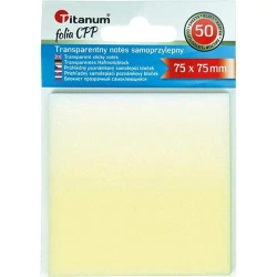 Notes samoprzylepny transparentny 75x75mm 50K - Titanum