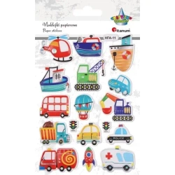Naklejki wypukłe pojazdy użytkowe mix 17szt. - Titanum