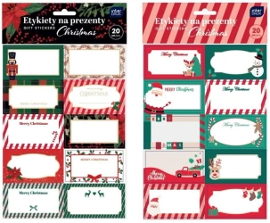 Etykiety na prezenty Christmas 20szt mix BN - INTERDRUK