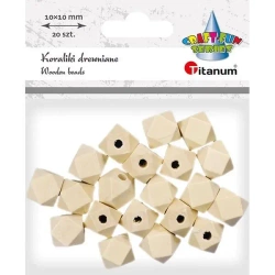 Koraliki drewniane kostki ścięte 20szt - Titanum