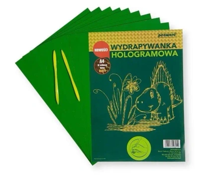 Wydrapywanka hologramowa A4 złoto-zielona - Penword