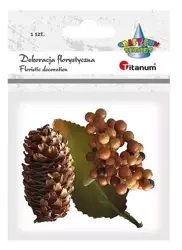 Kiść jagód z liściem żółte owoce 1szt - Titanum