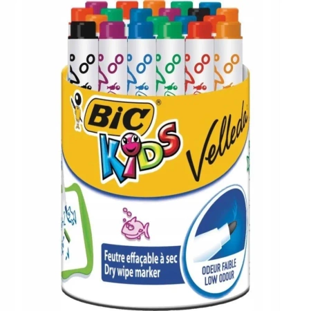 Marker suchościeraln Kids Mini Velleda mix (24szt) - BIC
