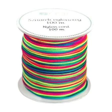 Sznurek nylonowy 0,8mm 100m tęczowy - Dalprint dpCraft
