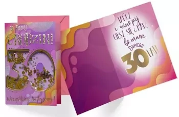 Karnet B6 konfetti KNF-034 Urodziny 30 damskie - Kukartka