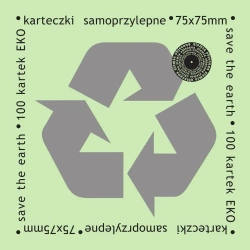 Karteczki samoprzylepne eko 75x75mm 100K zielone - Ziemia Obiecana