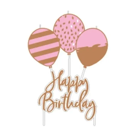 Świeczka na patyczku "happy birthday" 6,2x11,3cm - Amscan