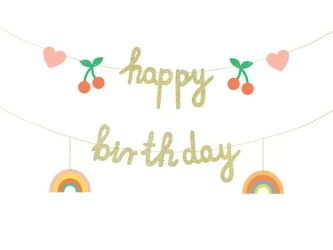 Baner papierowy Happy Birthday 100x18cm - PartyDeco