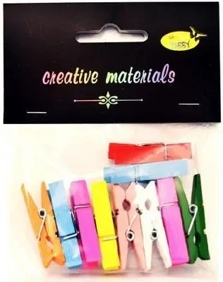 Klamerki kolorowe 35mm 10szt - Galeria Hobby