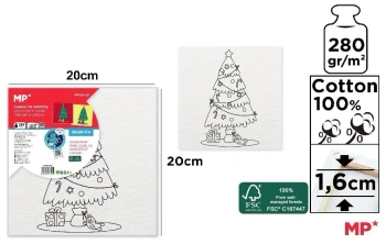 Płótno do kolorowania Choinka 20x20cm - MP Main Paper