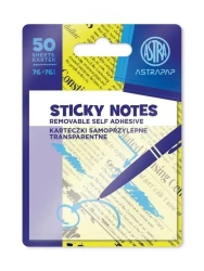 Karteczki samoprzylepne transparentne 75x75mm - ASTRA papiernicze
