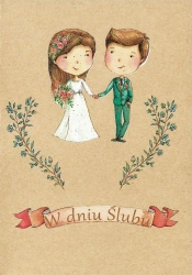 Kartka okolicznościowa Ślub kraft - Trend