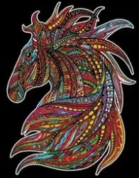 Kolorowanka Welwetowa Colorvelvet 47x35 cm Wicher Koń + 12 flamastrów Carioca - Stepp Sp.z.o.o