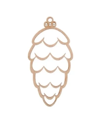 Bombka drewniana Szyszka 3szt naturalna - Cresco