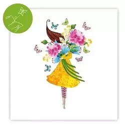 Karnet kwadrat z latającym motylkiem Bukiet - Cozywood