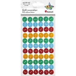 Guziki plastikowe samoprzylepne 66szt - Titanum