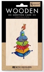 Karnet drewniany C6 + koperta Księżniczka - Cozywood