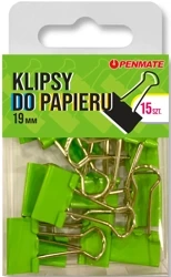 Klipsy do papieru Penmate Zielone 19 mm TT8324