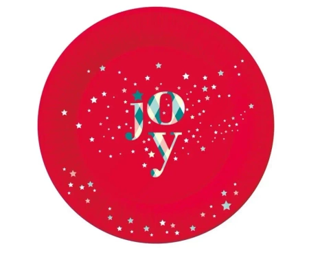 Talerzyki papierowe Joy czerwone 18cm 6szt - Godan