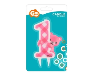 Świeczka Jumbo różowy miś - Godan