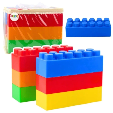 Duże Klocki konstrukcyjne kolorowe 6el - Leantoys