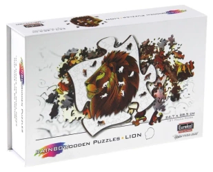 Puzzle 121 drewniane kolorowe Lew - EUREKA 3D