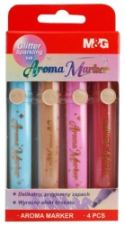 Markery zapachowe brokatowe 4 kolory mix M&G