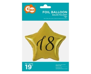 Balon foliowy 18-stka gwiazda złota - Godan
