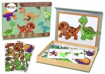 Puzzle magnetyczne z motywem dinozaurów - Leantoys
