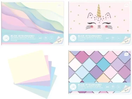 Blok rysunkowy A4/10K pastel (10szt) - INTERDRUK