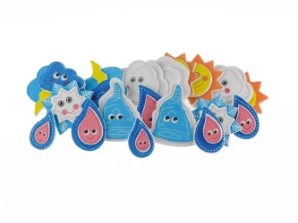 Naklejki z pianki z brokatem pogoda 18szt