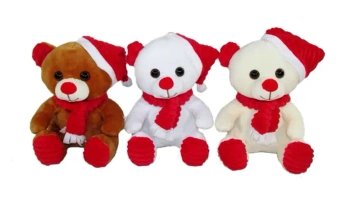 Miś świąteczny w szaliku 20cm MIX - Sun-Day