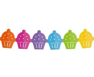 Girlanda papierowa Kolorowe babeczki 360x15.1x18cm - Godan