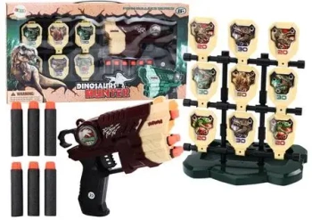 Pistolet z tarczą + strzałki brązowy - Leantoys